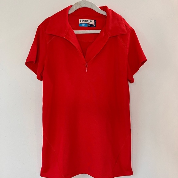 Magellan Outdoors Red Polo T-Shirt Fitted Short Sleeve - Picture 5 of 7